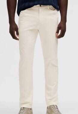 Lululemon ABC Classic-Fit 5 Pocket Pant Ivory Tapered Leg Size 32
